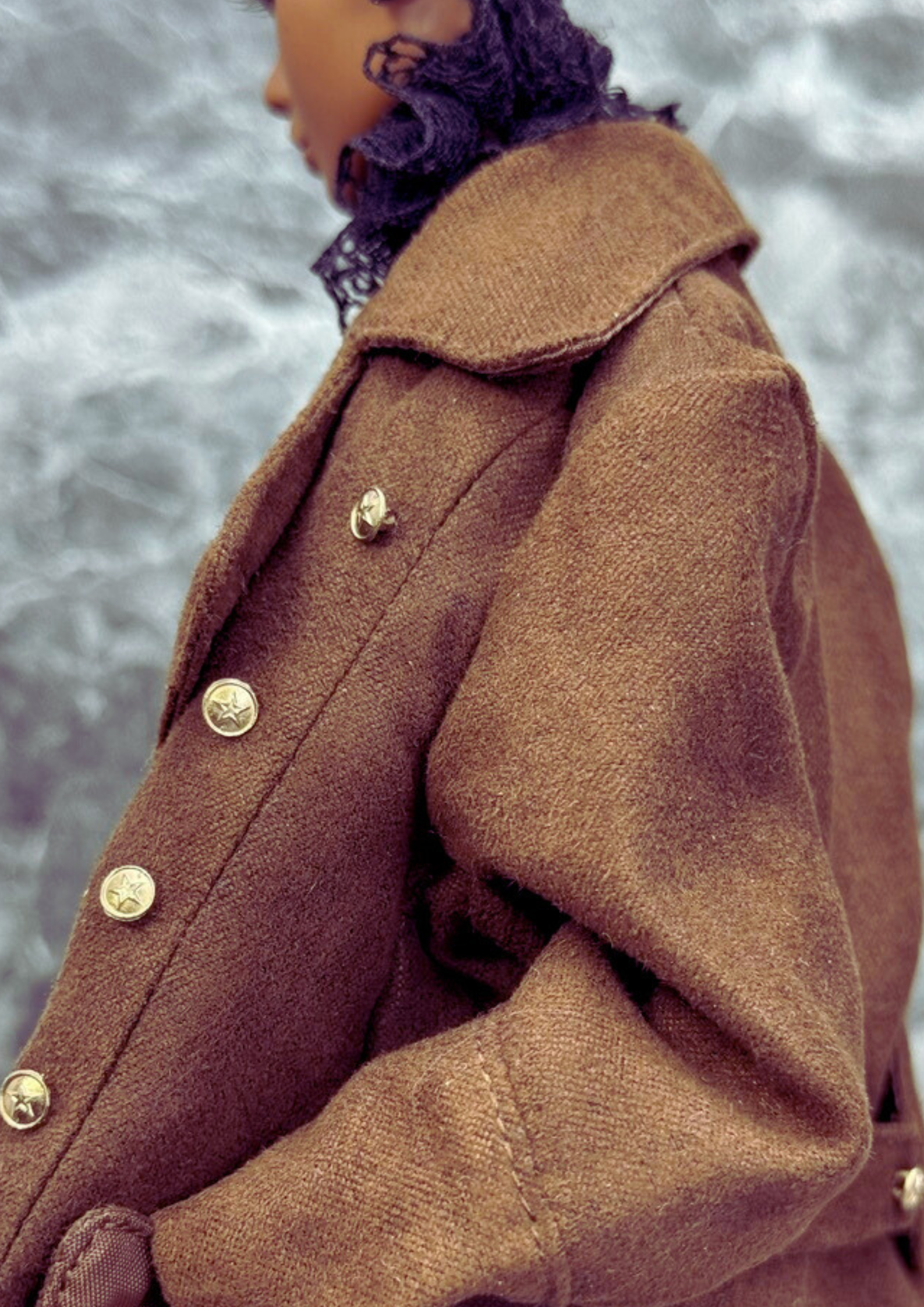 A BREEZING DAY | Y2K Collection - Military oversize trenchcoat with gold button and pocket detail for Fashion Royalty Doll & 12" doll