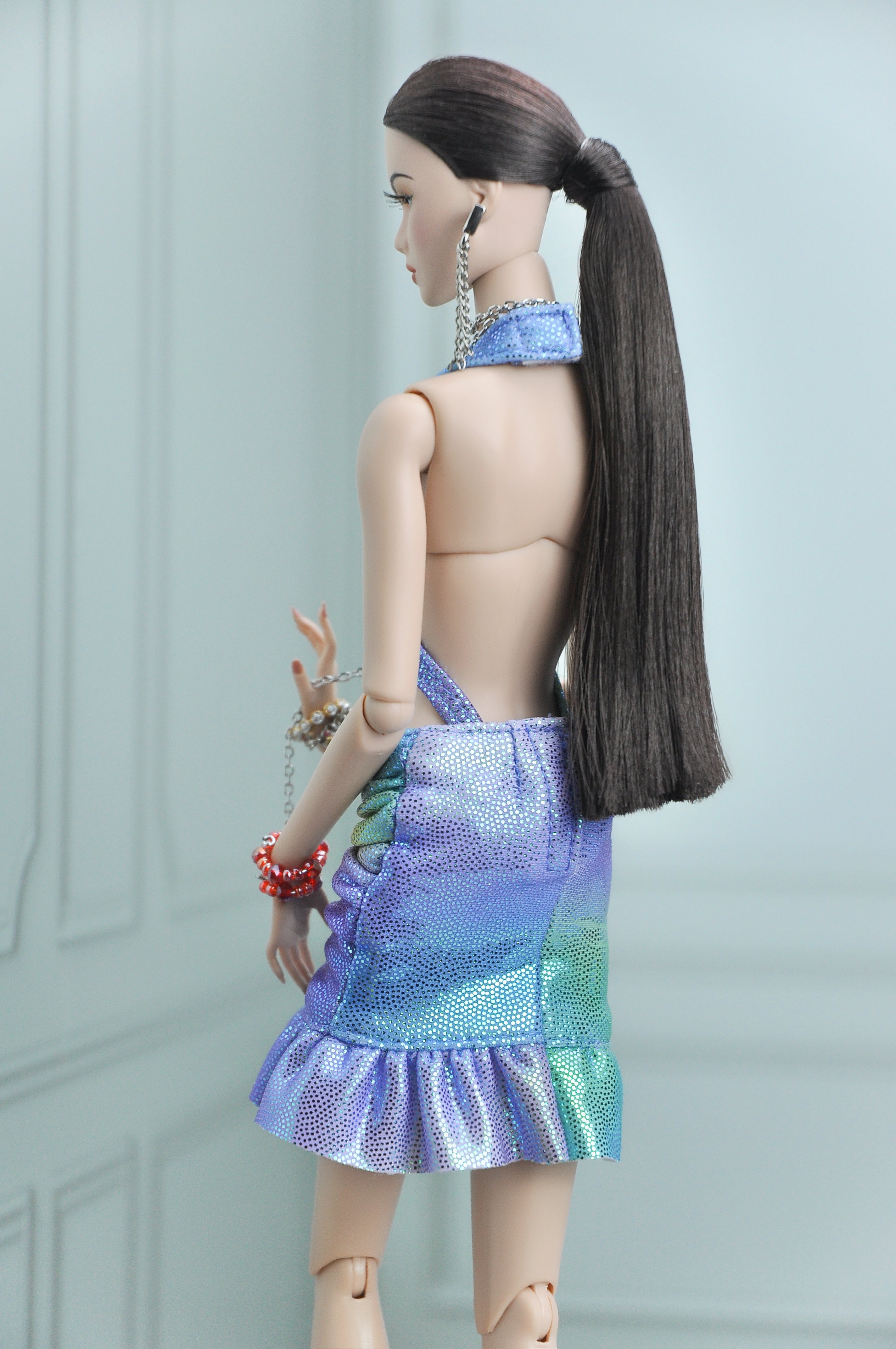 A | SUMMER NEVER ENDS - FASHION ROYALTY doll  - Shimmering jersey swimsuit with matching skirt