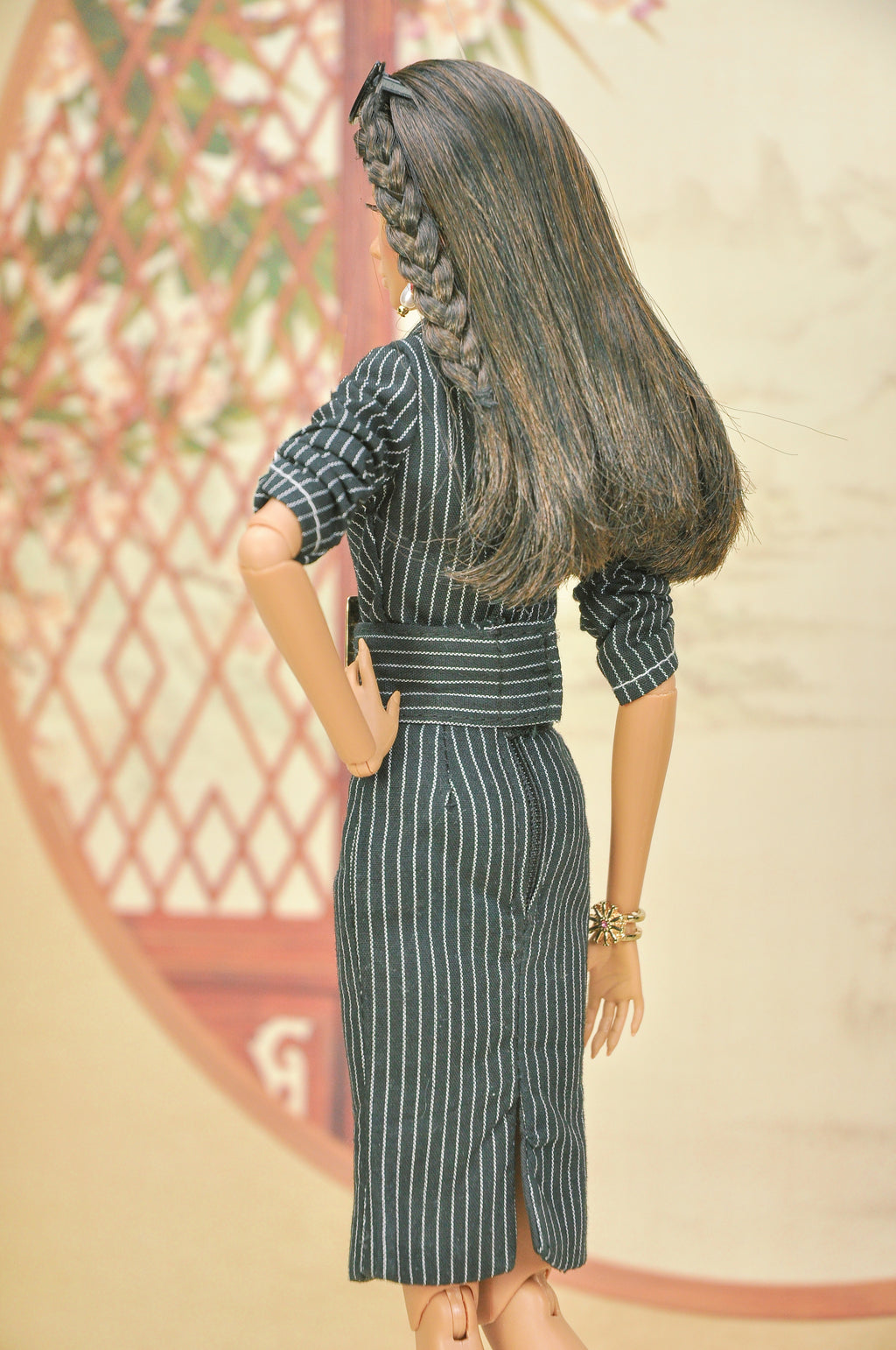PLASTIKTIARA | 80s pinstripes suit for Fashion Royalty Fr 6.0 - Poppy Parker - Nu Face