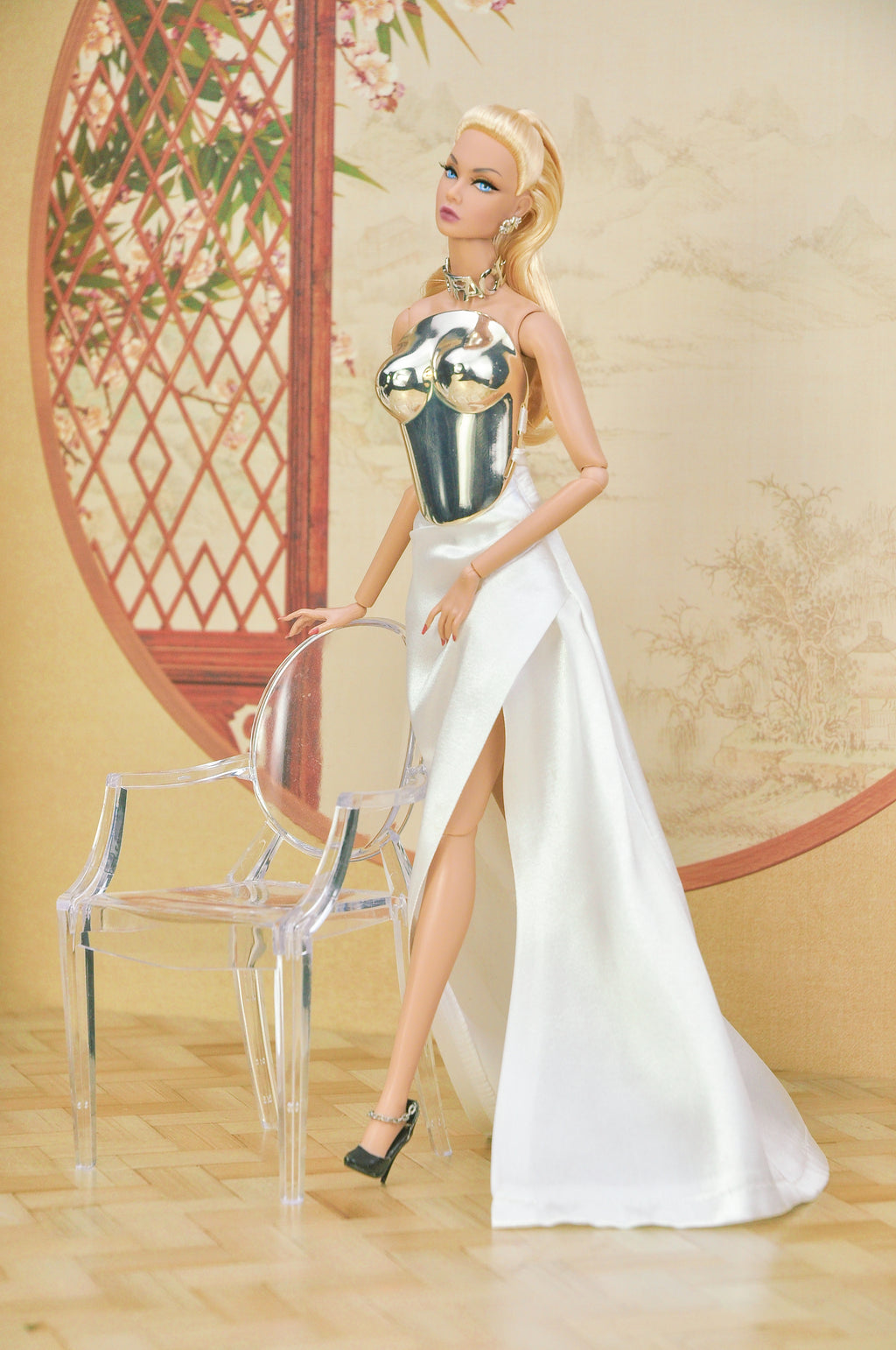 PLASTIKTIARA | 3D Printing bustier top with slit skirt for Fashion Royalty - Poppy Parker - Nu FACE barbie