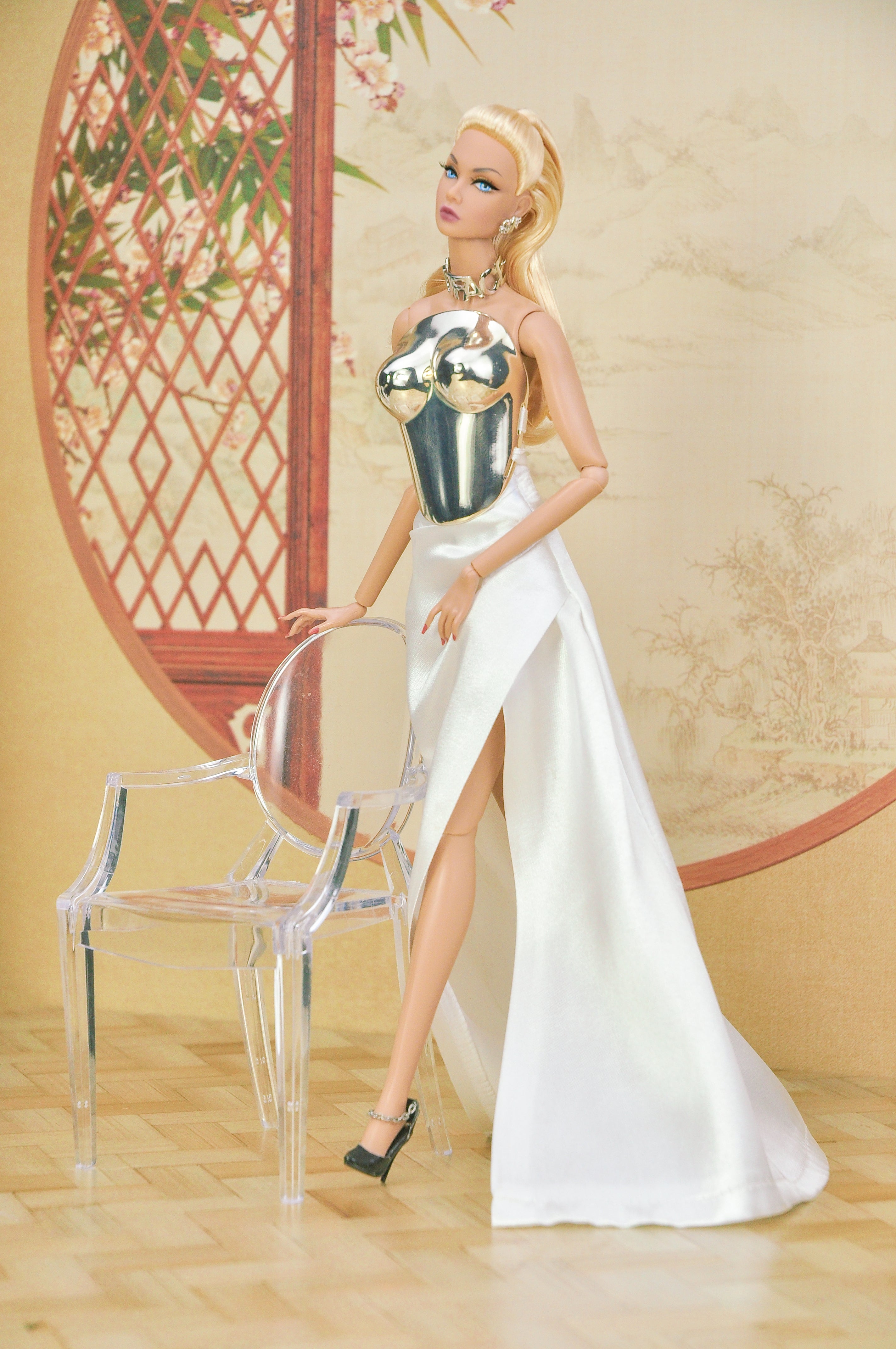 PLASTIKTIARA | 3D Printing bustier top with slit skirt for Fashion Royalty - Poppy Parker - Nu FACE barbie