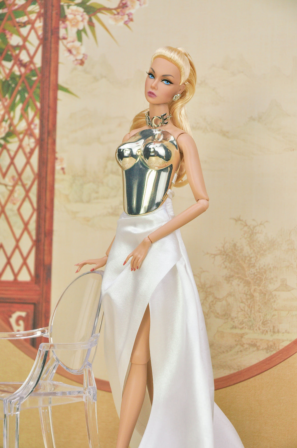 PLASTIKTIARA | 3D Printing bustier top with slit skirt for Fashion Royalty - Poppy Parker - Nu FACE barbie