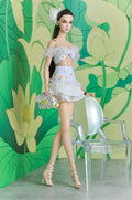 APRIL - ORIENTAL PENTAL | Outfit #2  - Strapless bodice top and ruffle skirt for Fashion Royalty