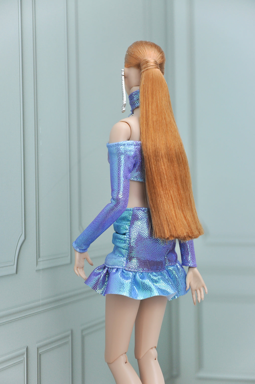 A | SUMMER NEVER ENDS - FASHION ROYALTY doll  - Shimmering jersey body-con cutout outfit with rhinestone embellishment