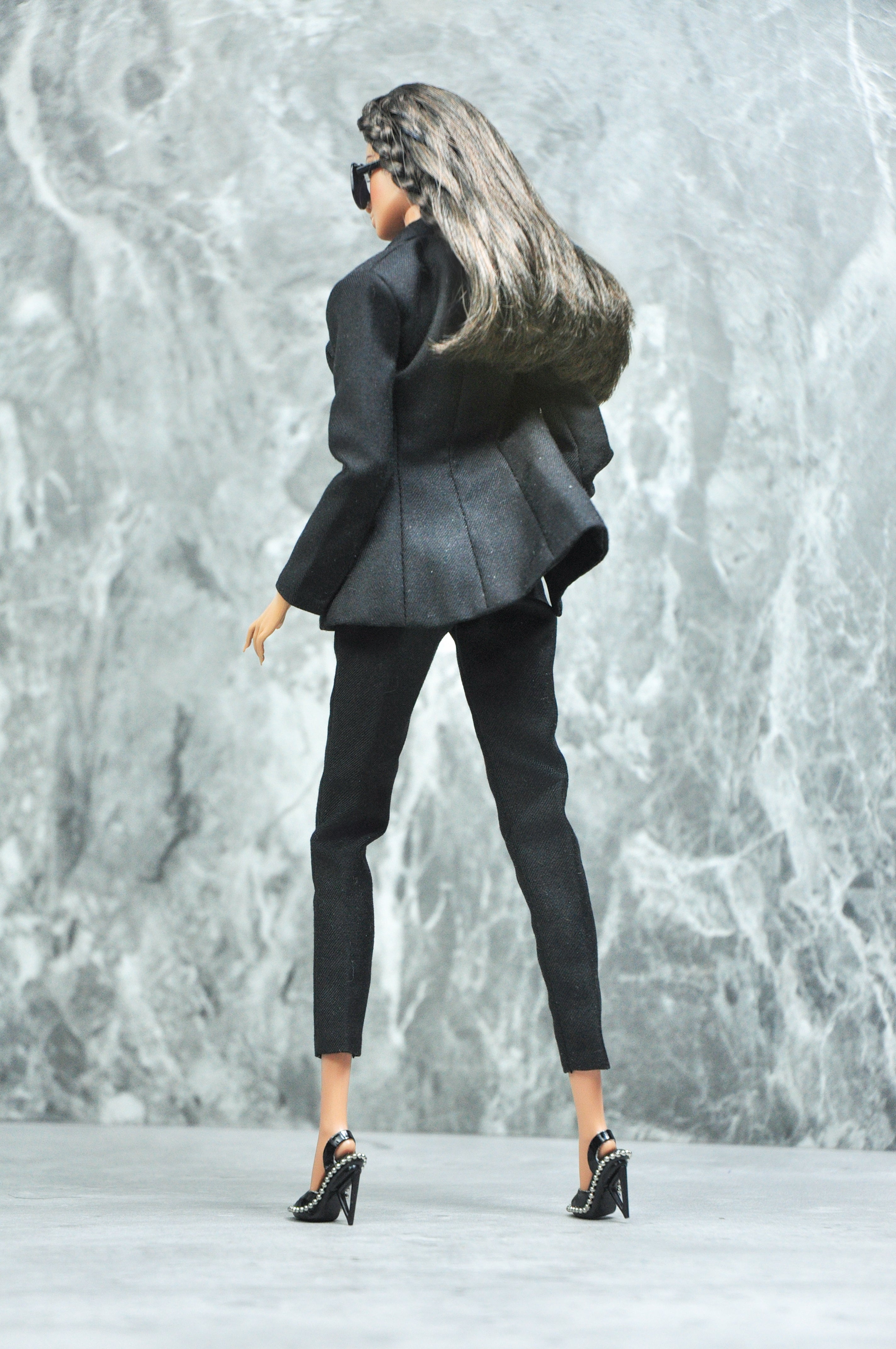 Don't call me angel | Suit & 3D chrome busiter top for Fashion Royalty & 12" Doll clothes