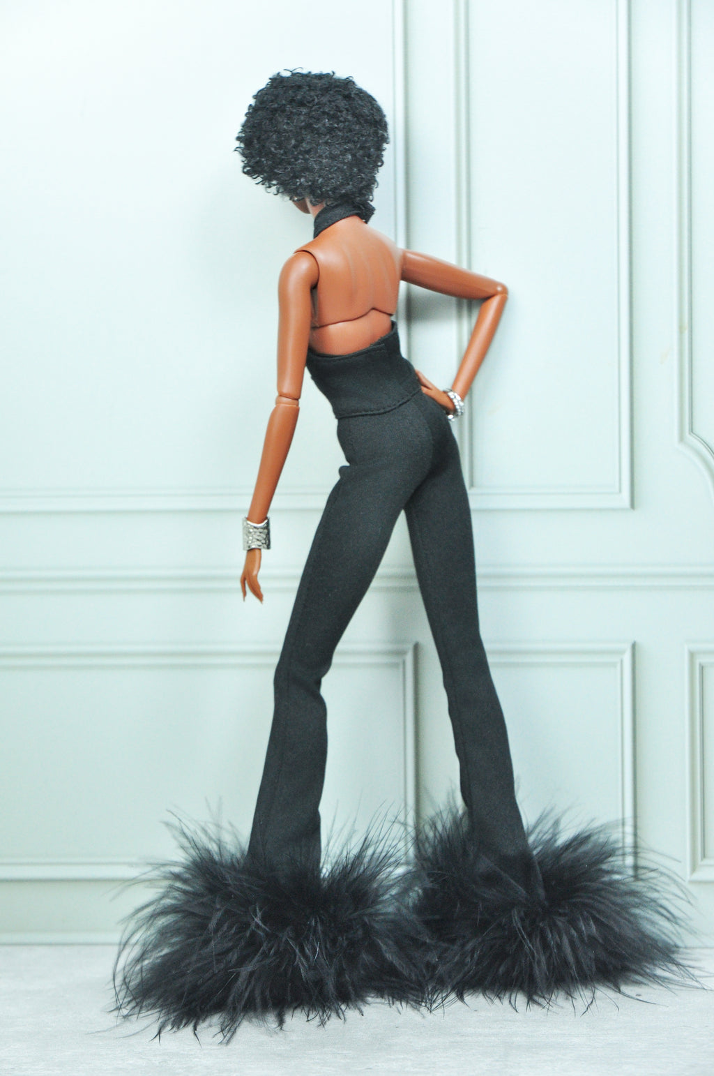70'S A GO GO Jumpsuit - Feather hem for Fashion Royalty & NU FACE
