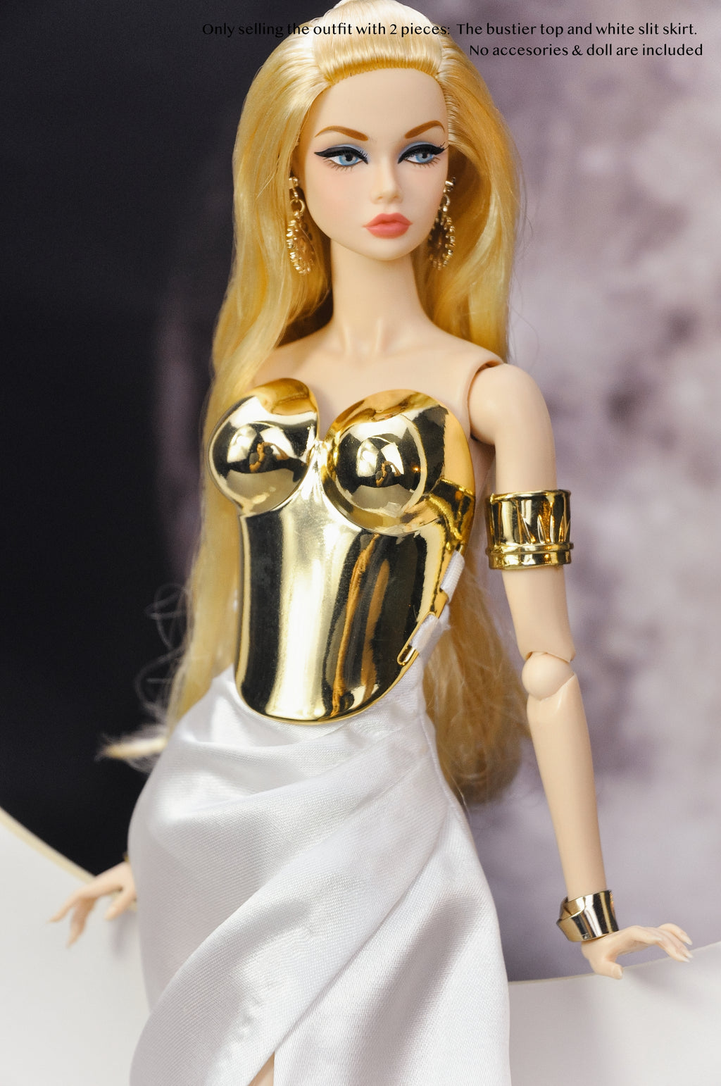PLASTIKTIARA | 3D Printing bustier top with slit skirt for Fashion Royalty - Poppy Parker - Nu FACE barbie